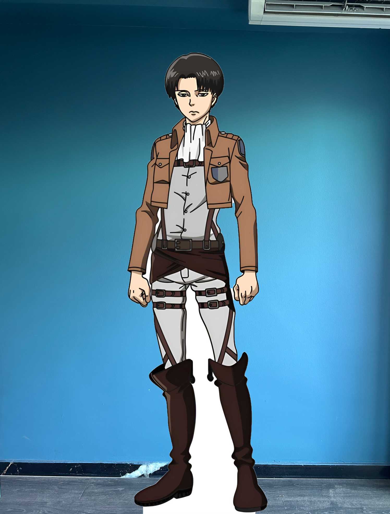 Levi Ackerman Cardboard Cutout Plastic Standee Ackerman Figure Model Life Size Mockup